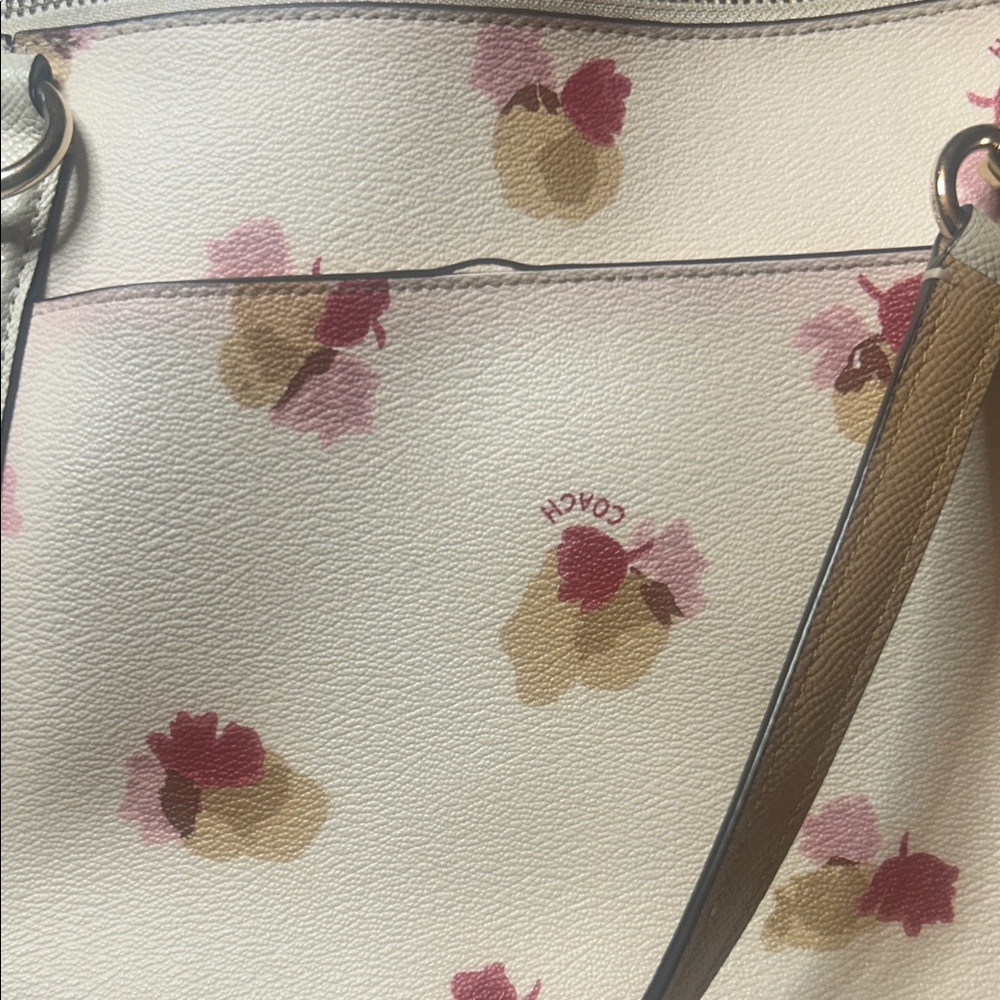 Coach Off-White Floral Shoulder Bag, Pink beige flowers, Silver/ Gold tone - Picture 9 of 9